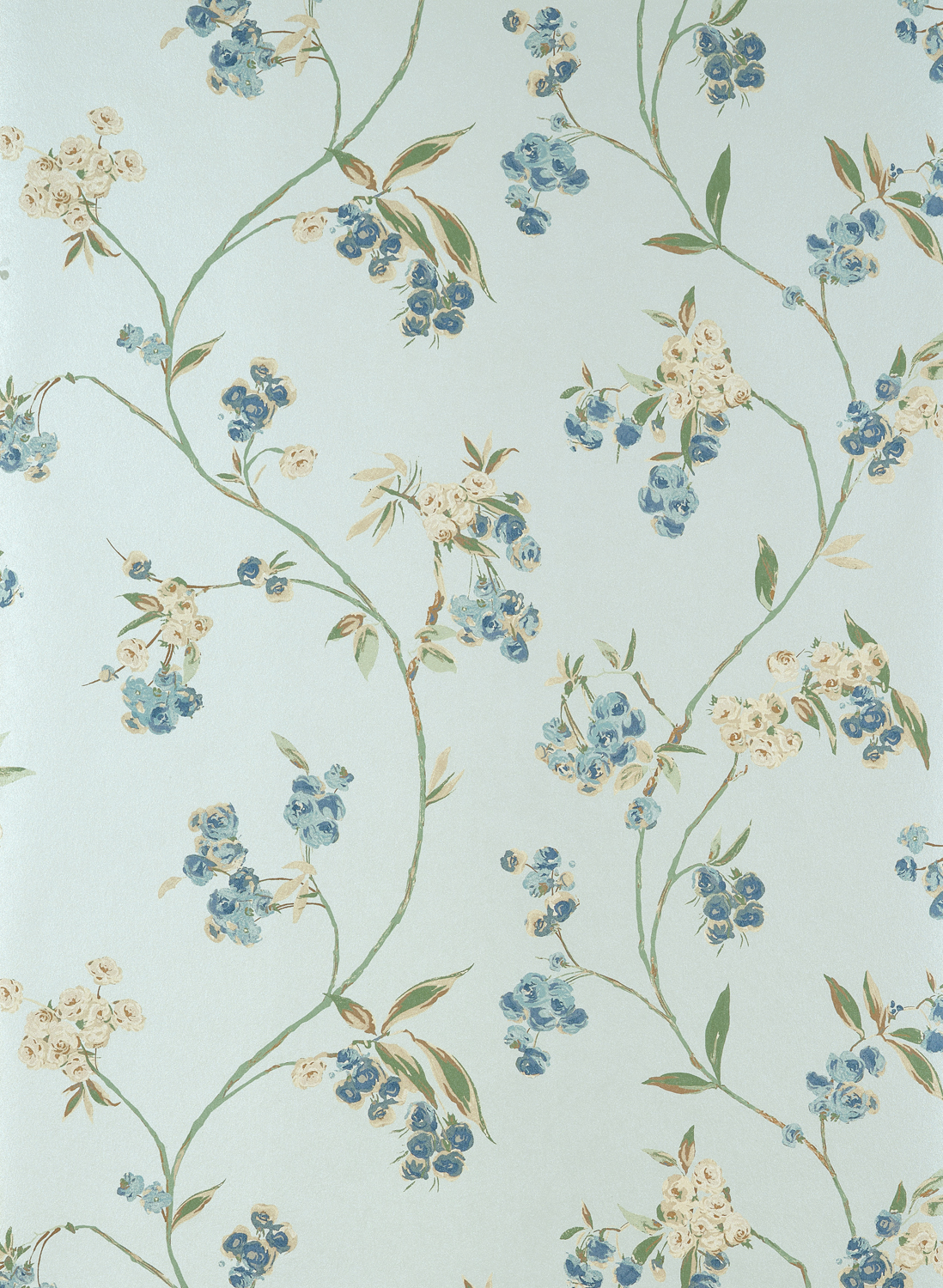 Tapete Edo Bloom - Blue on Pearl