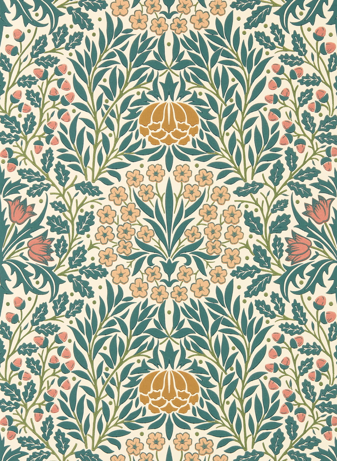 Tapete Daisy & Oak - Madder/ Teal