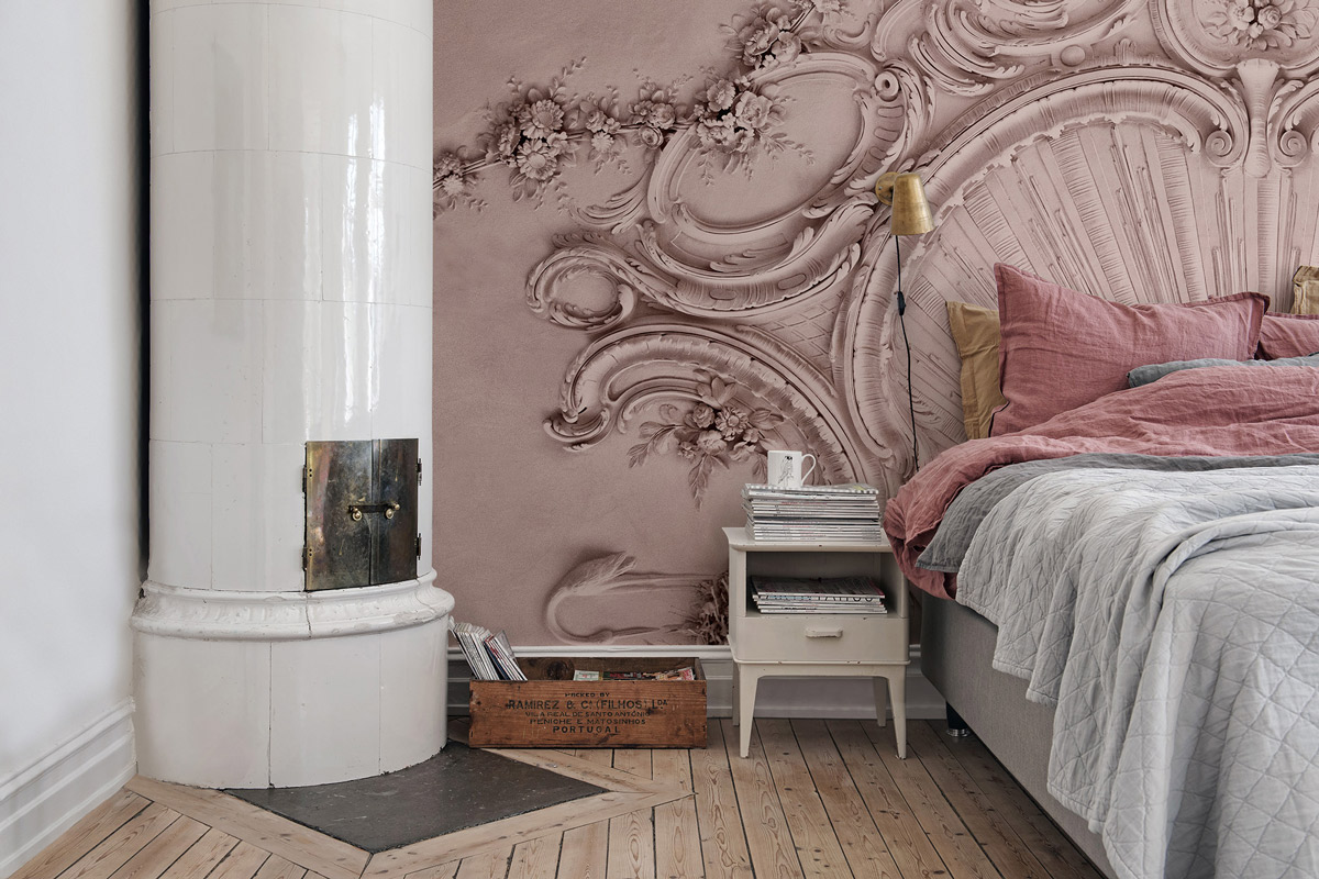 Wandbild Stucco Gloria - Dusty Pink