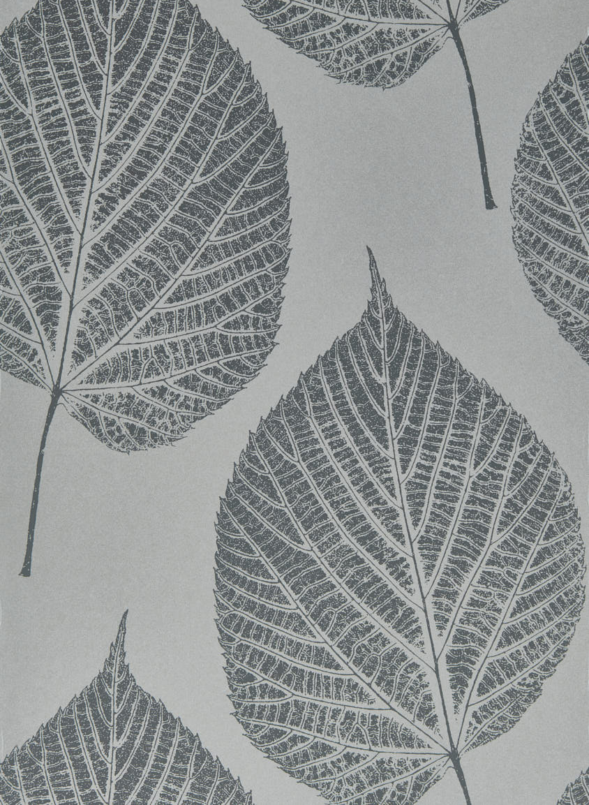 Tapete Leaf - Slate/ Silver