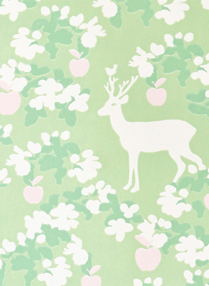 Tapete Apple Garden - Soft Green/ Light Pink/ Cream White