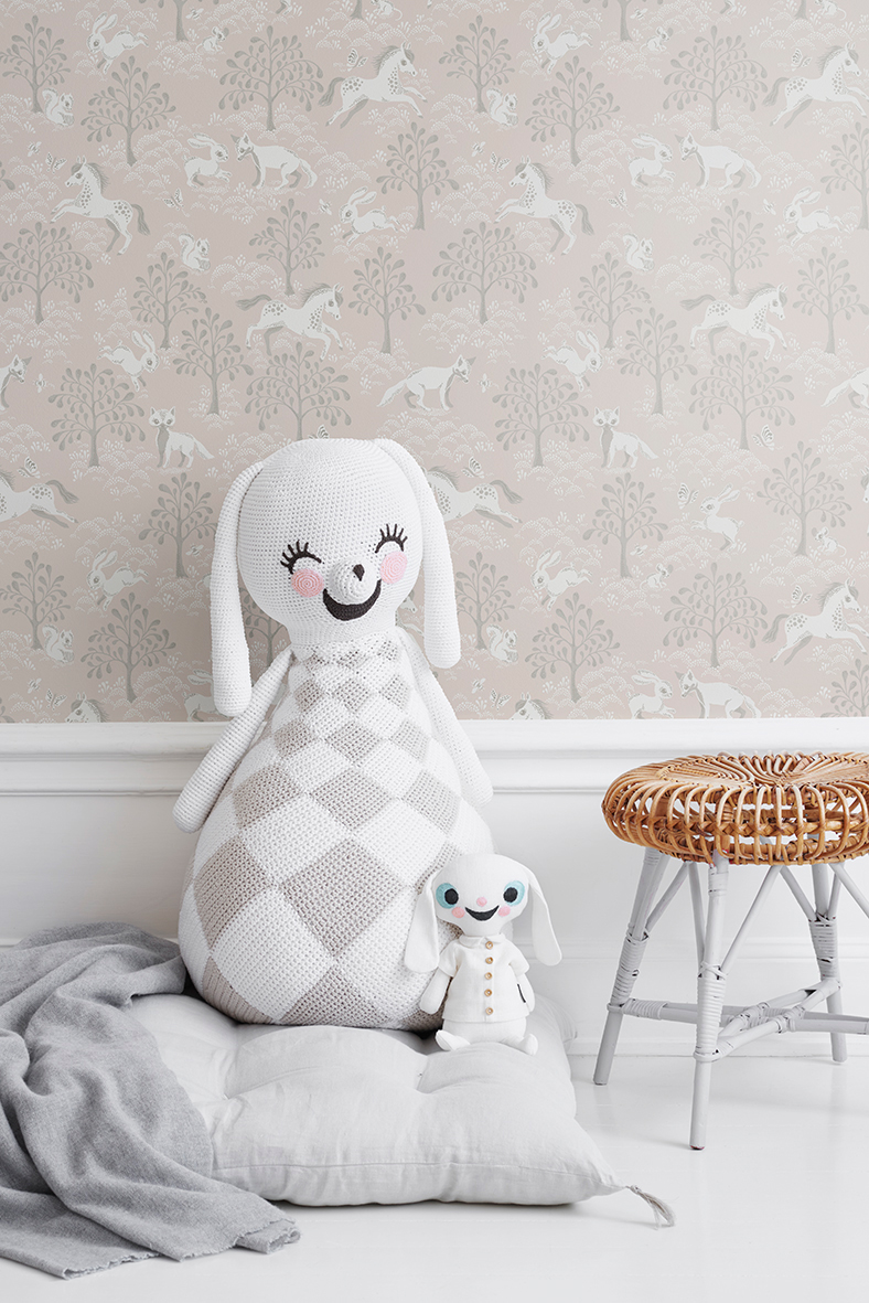 Tapete Fairytale Fox - Dusty Pink