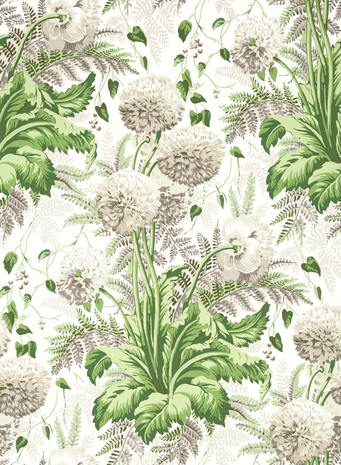 Tapete Dahlia - Spring on White