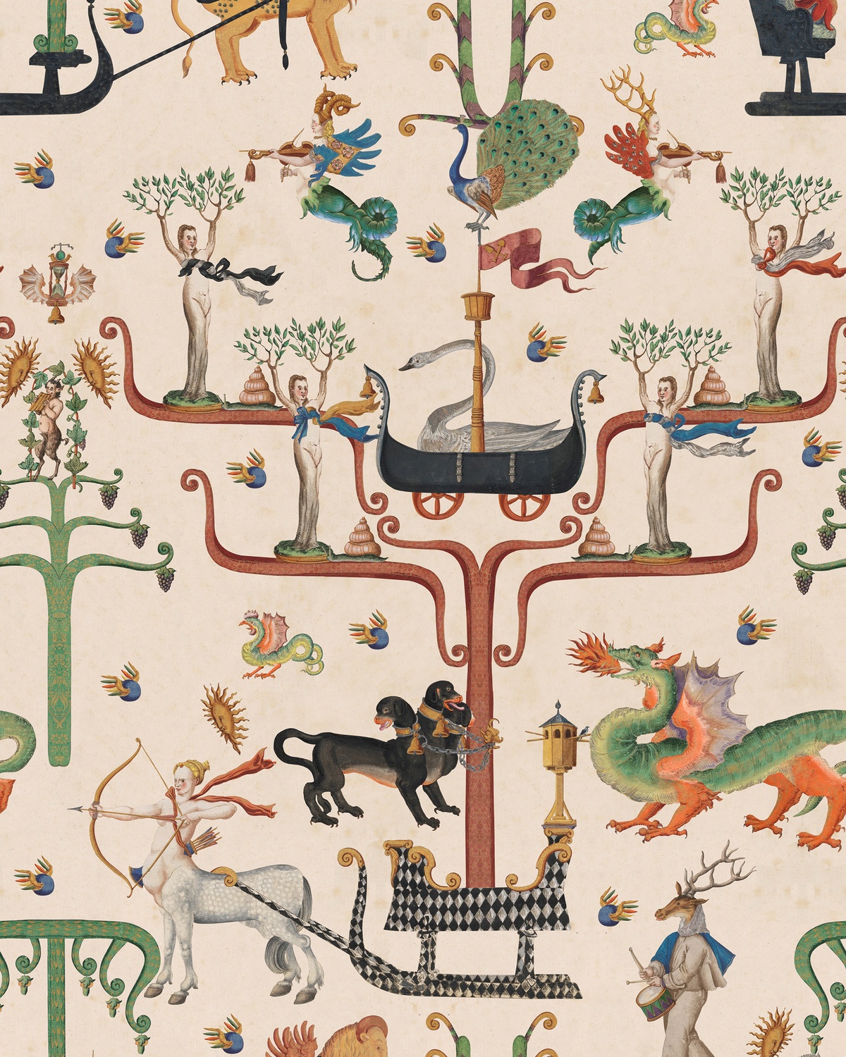 Tapete Fairies and Dragons - Taupe