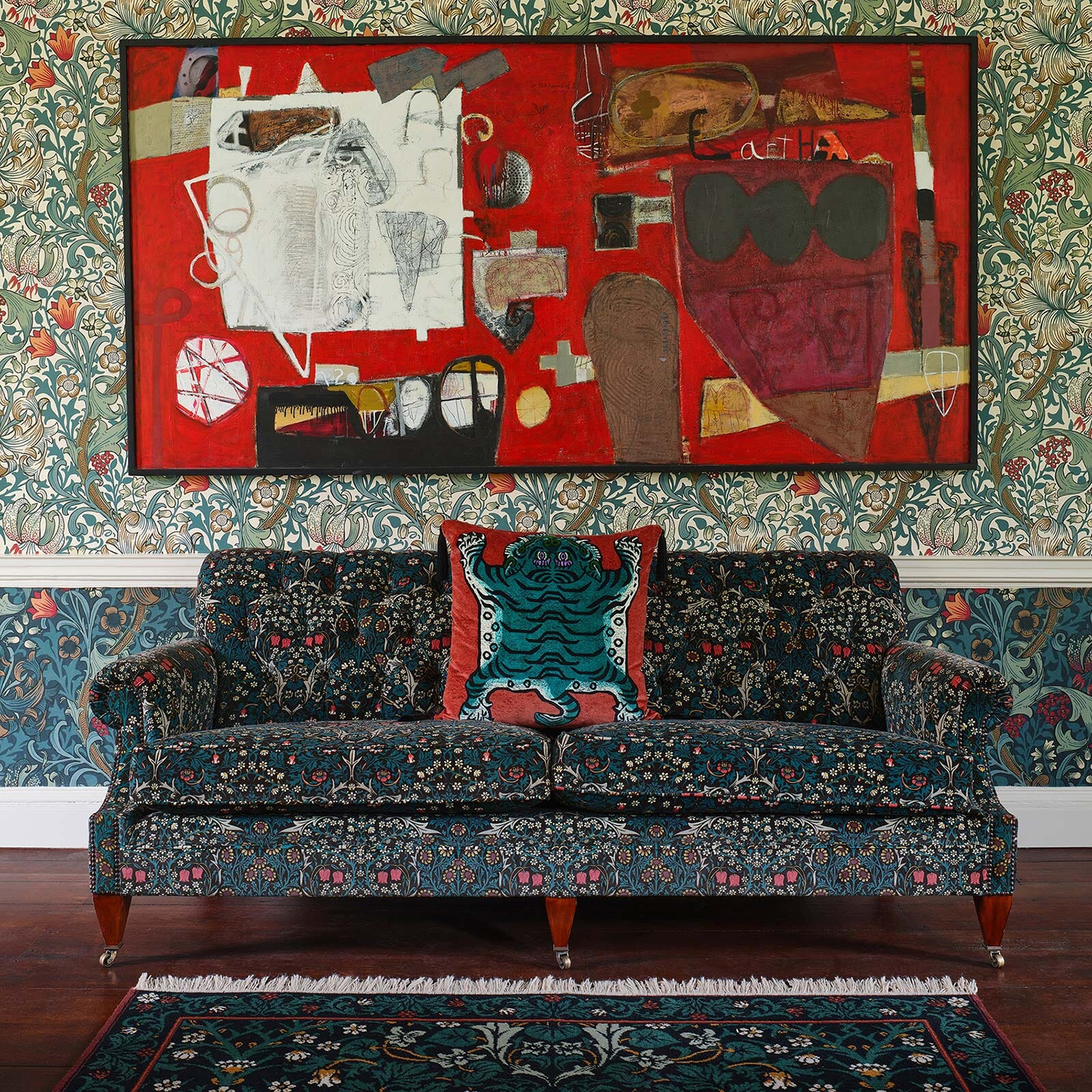 Stoff Blackthorn - Velvet - Teal