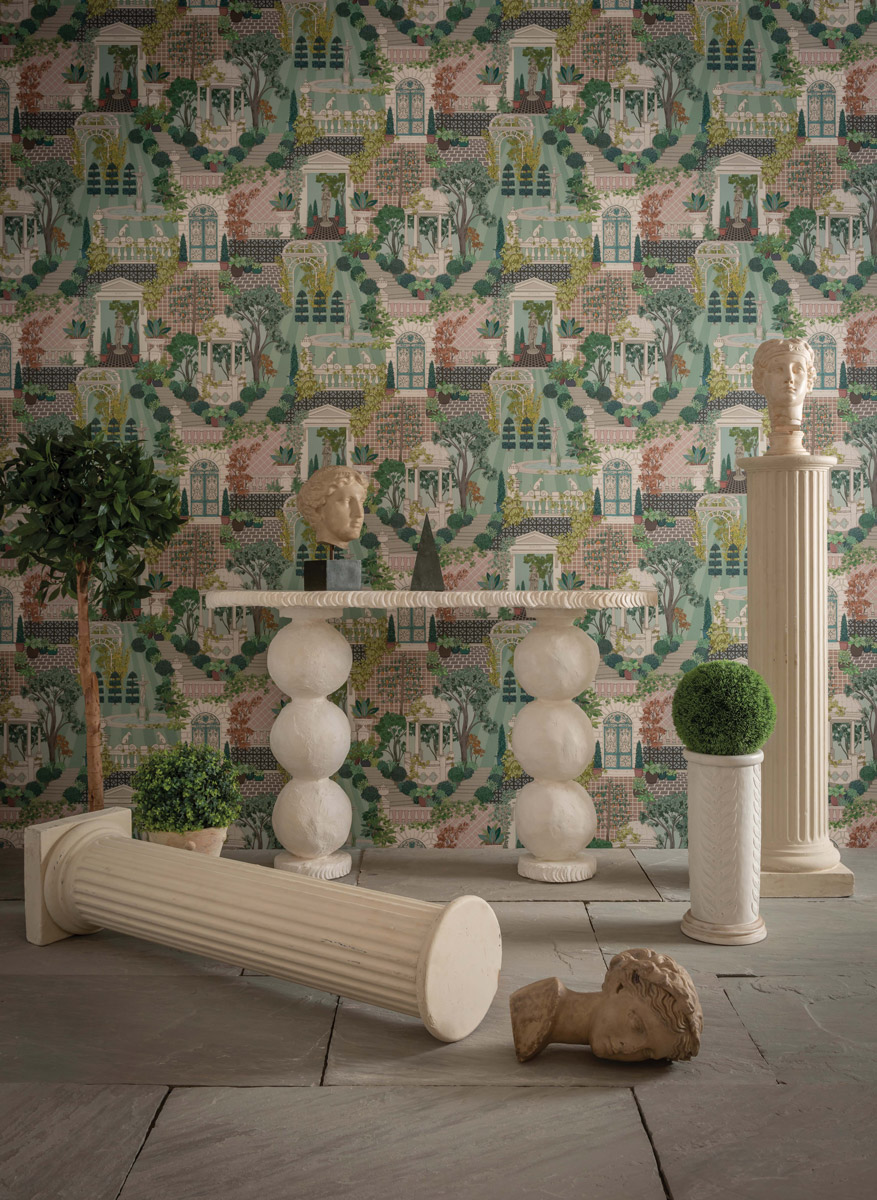 Tapete Follies - Green/ Blush/ Charcoal