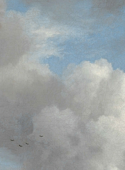 Wandbild Golden Age Clouds 2 - Multicolor - Breite 3.896m