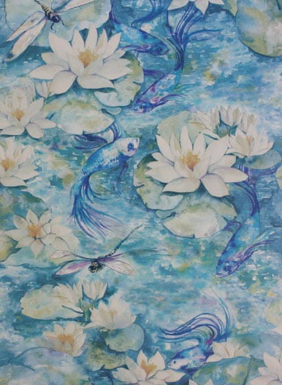 Tapete Water Lily - Azure Blue