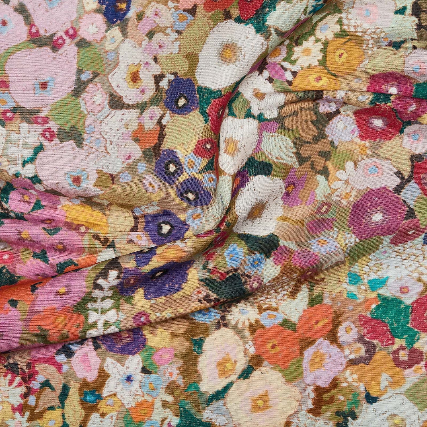 Tissu Hollyhocks - Cotton Linen - Spring