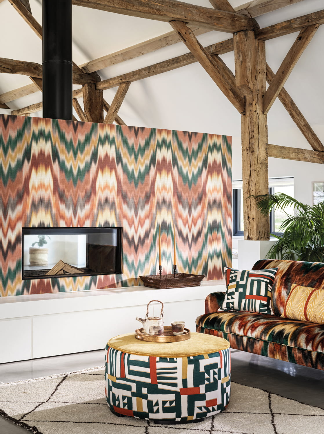 Papier peint Irisa - Terracotta/ Teal