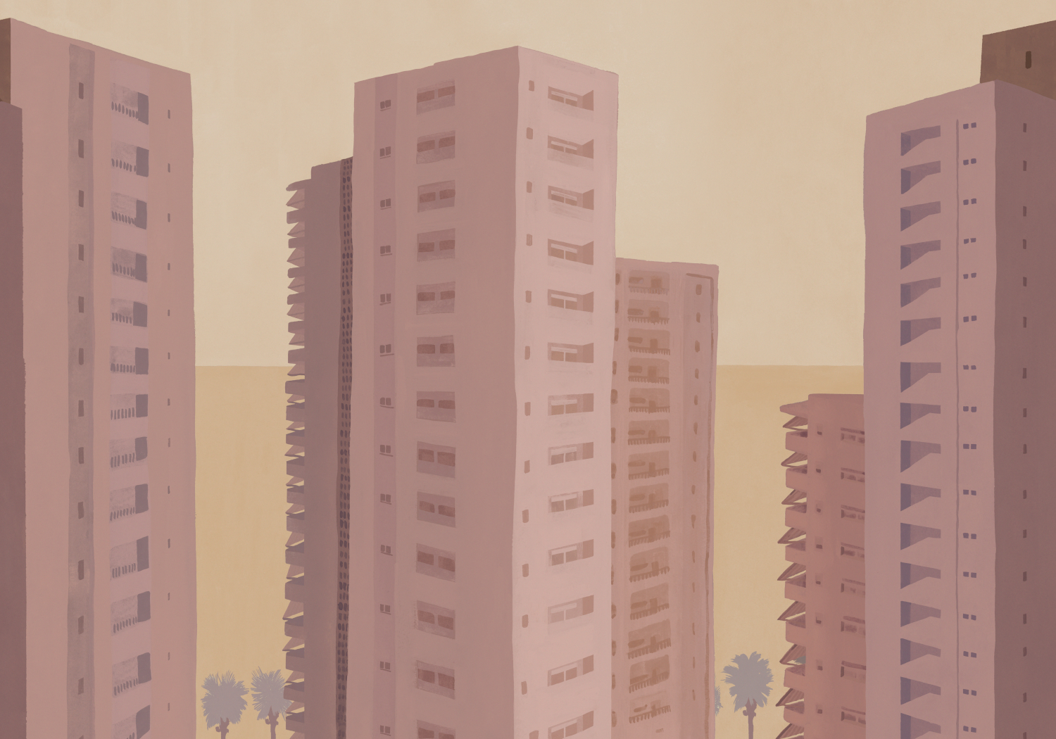 Wandbild Benidorm - Pink
