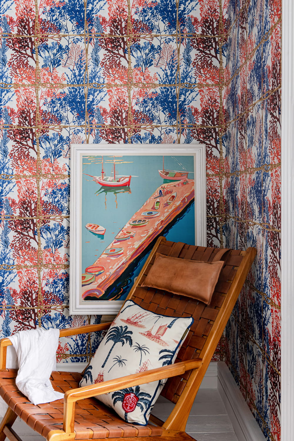 Tapete Corrallia - Indigo/ Red/ White/ Yellow