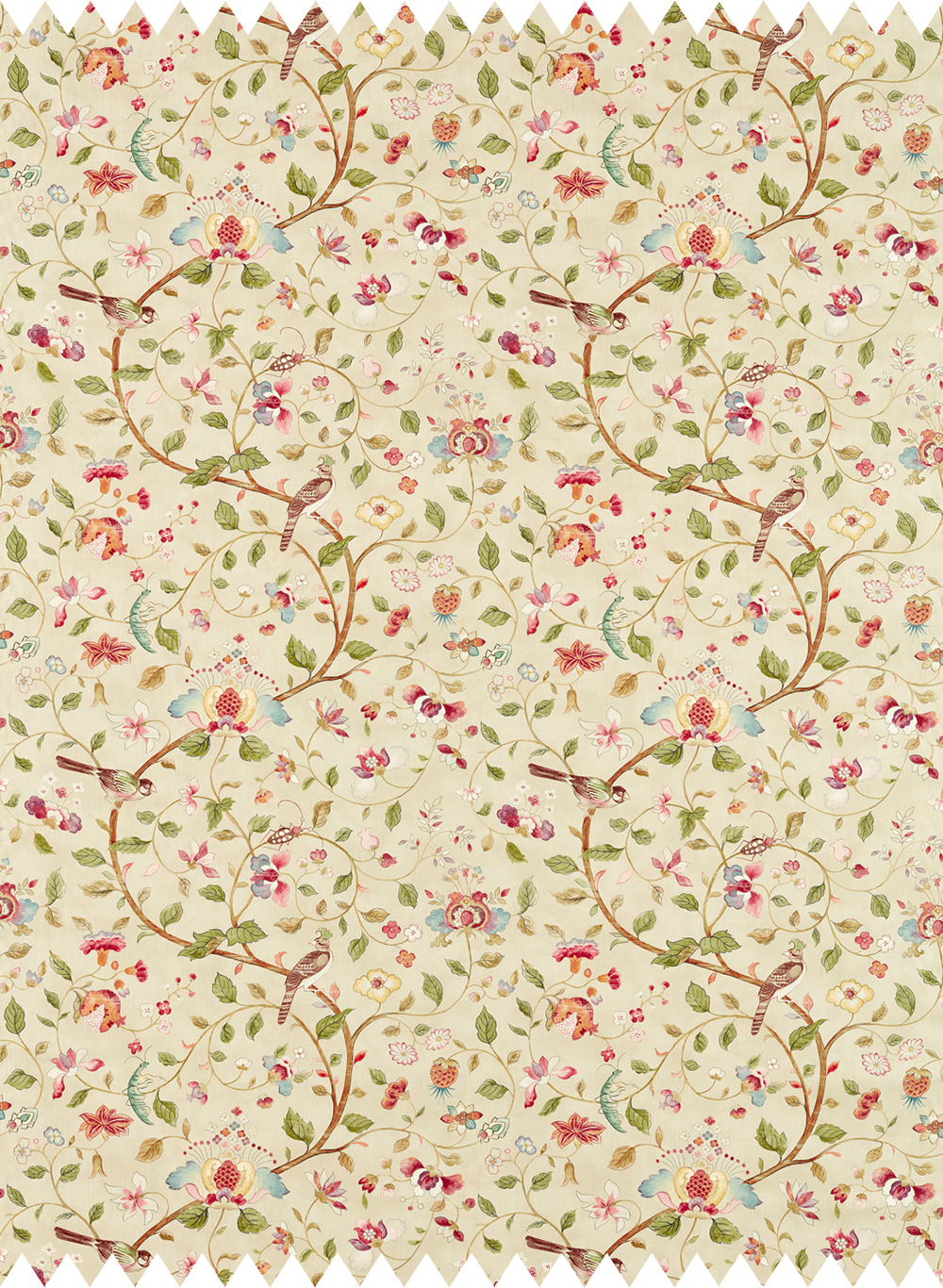 Stoff Arils Garden - Olive/ Mulberry