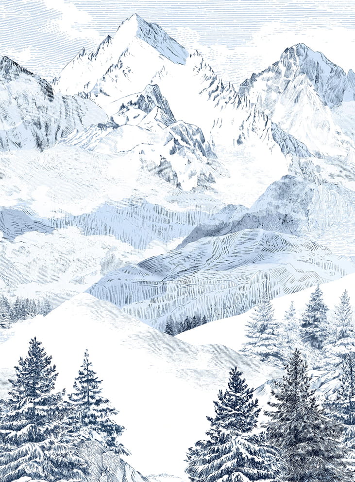 Wandbild Les Cimes Bleu - Panel A