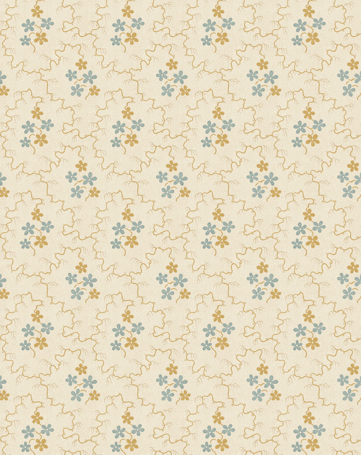 Tapete Posy - Ochre/ Blue