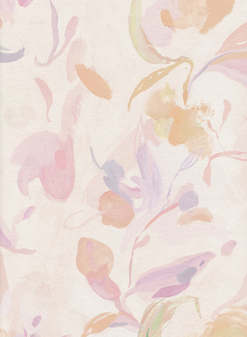 Tapete Abstract Blooms - Pink