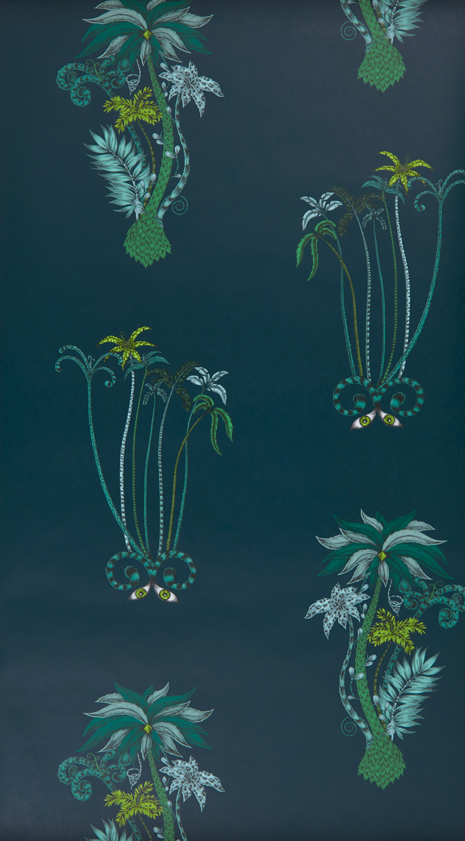 Tapete Jungle Palms - Navy
