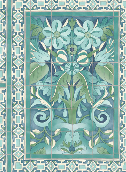 Tapete Triana - Teal on Denim