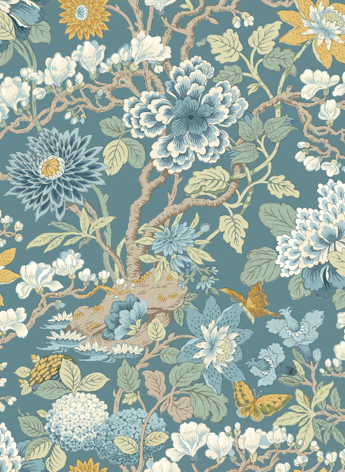 Tapete Little Magnolia - Denim/ Ochre