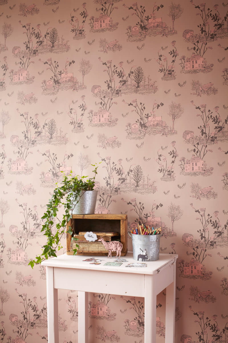 Tapete Woodlands - Brown/ Pink