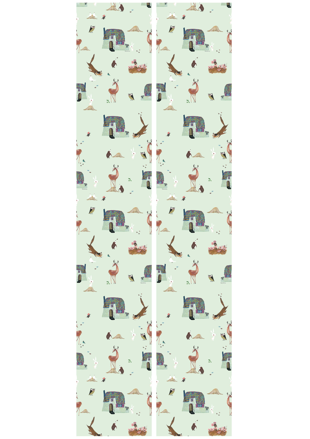 Tapete Forest Animals - green