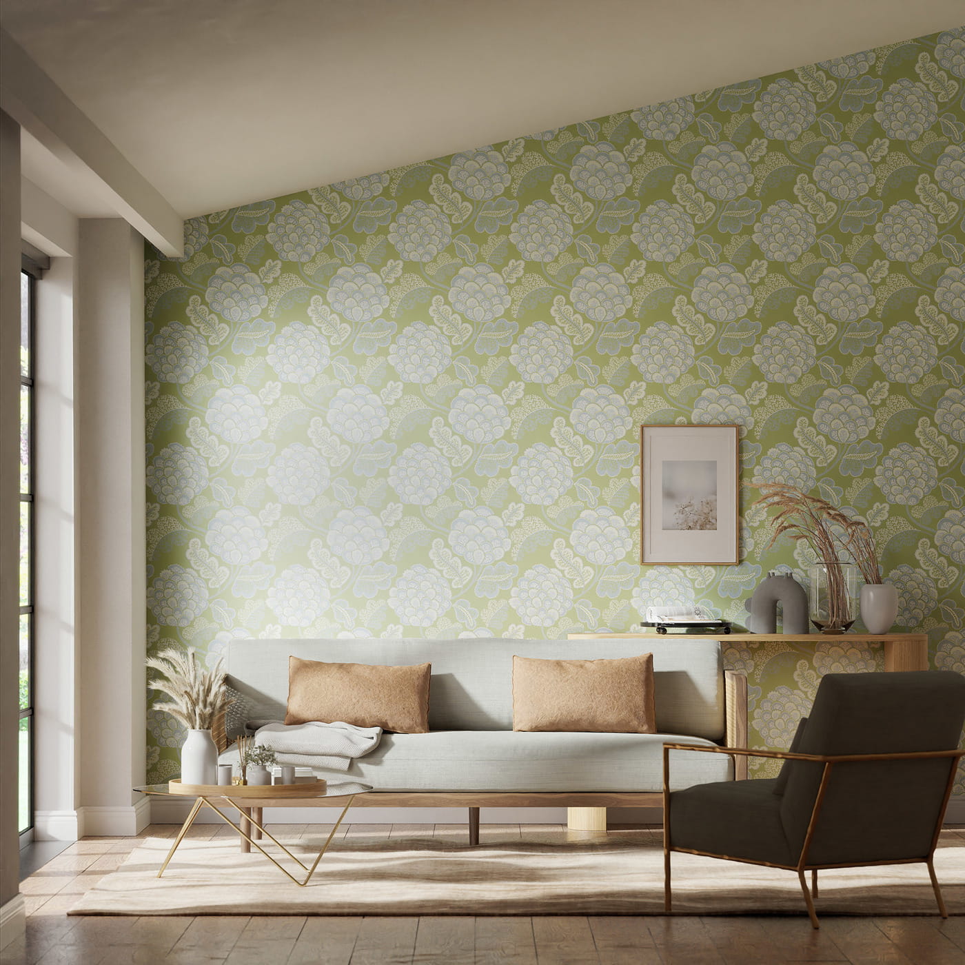 Tapete Flourish - Tree Canopy/ Silver Willow