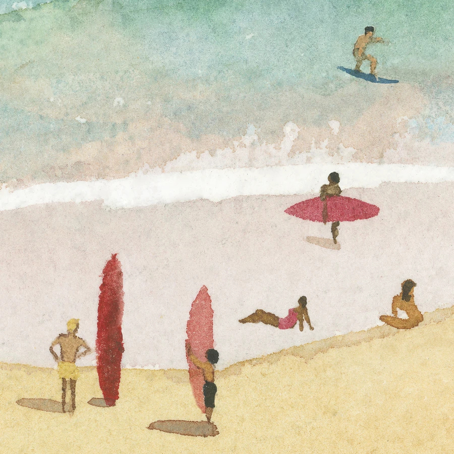 Wandbild Surf Landes - Panel 4/5/6