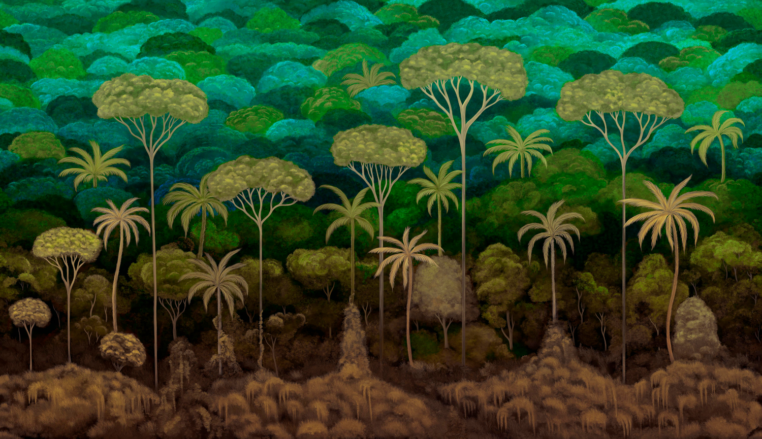 Wandbild Ciel Tropical - Emerald/ Forest
