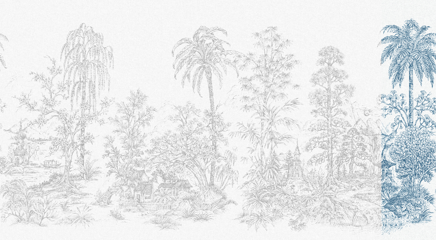 Wandbild Mandalay - White Blue Panel 8
