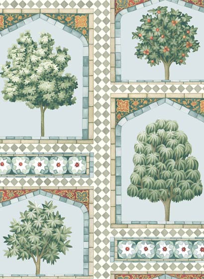 Tapete Sultan's Palace - Print Room Blue & Duck Egg