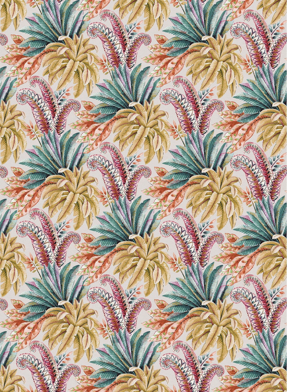 Tapete Paloma - Gold/ Emerald/ Fuchsia
