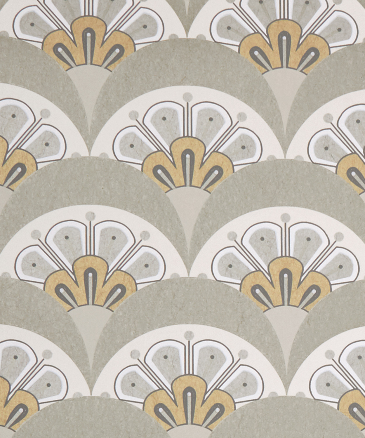 Tapete Deco Scallop - Pewter White
