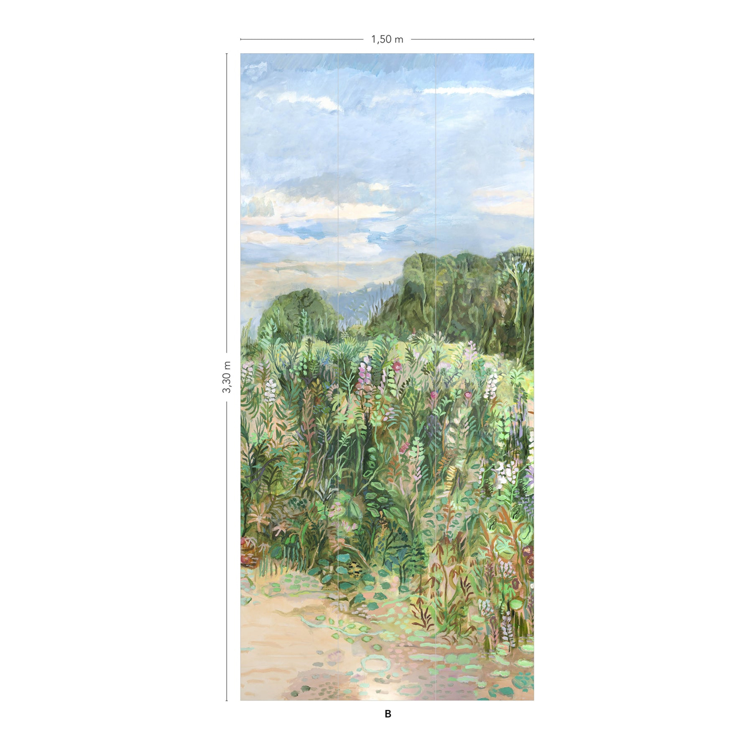 Wallpaper Roses Trémières - Panel B