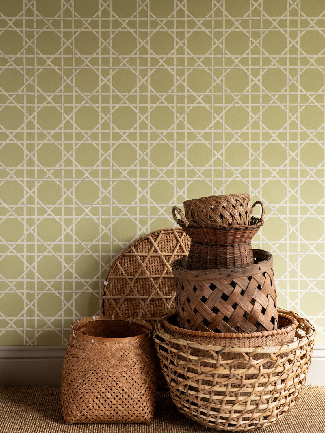 Wallpaper Trellis - Dusty Lemon