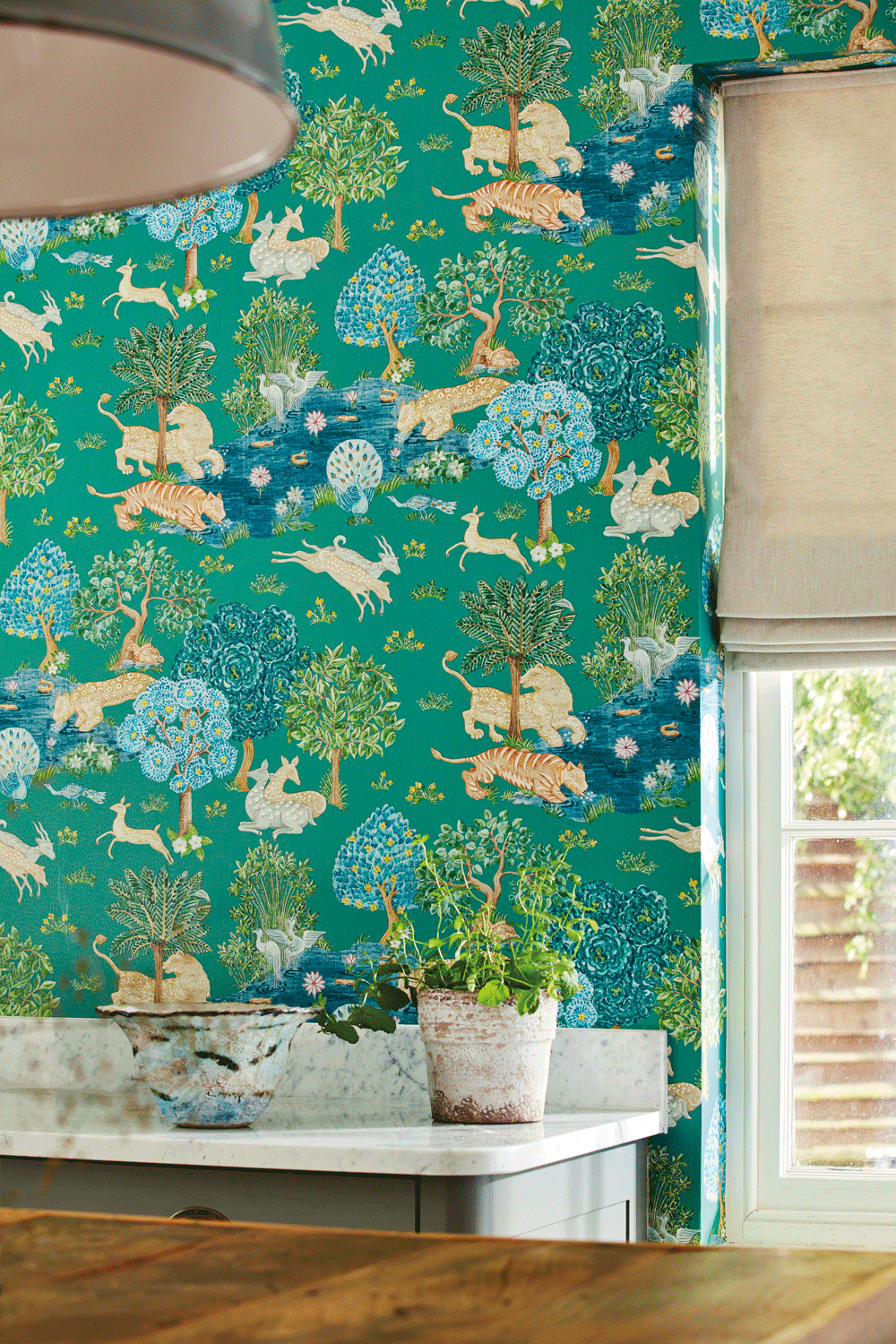 Tapete Pamir Garden - Teal/ Peacock
