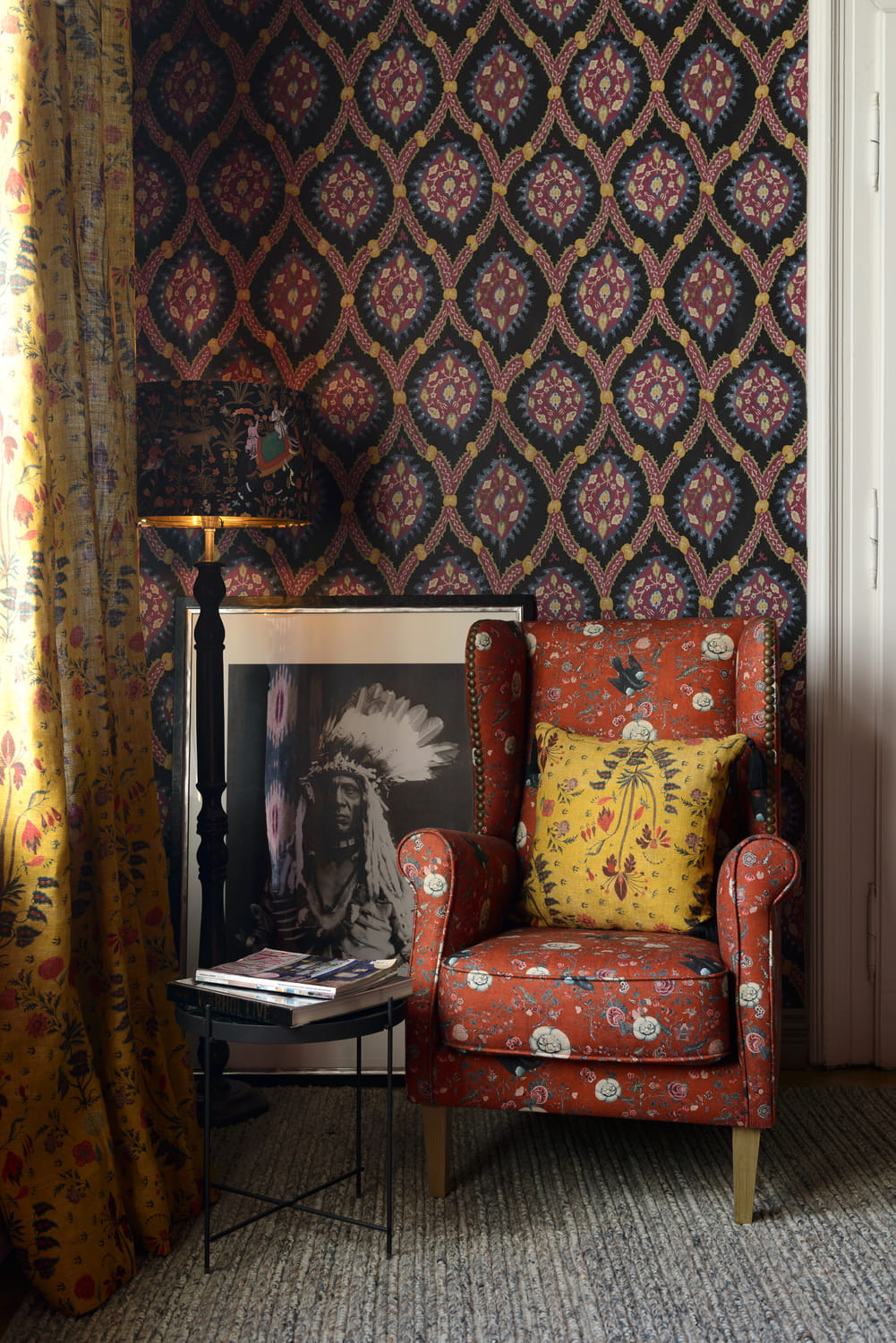 Fabric Black Bird - Linen - FB00009