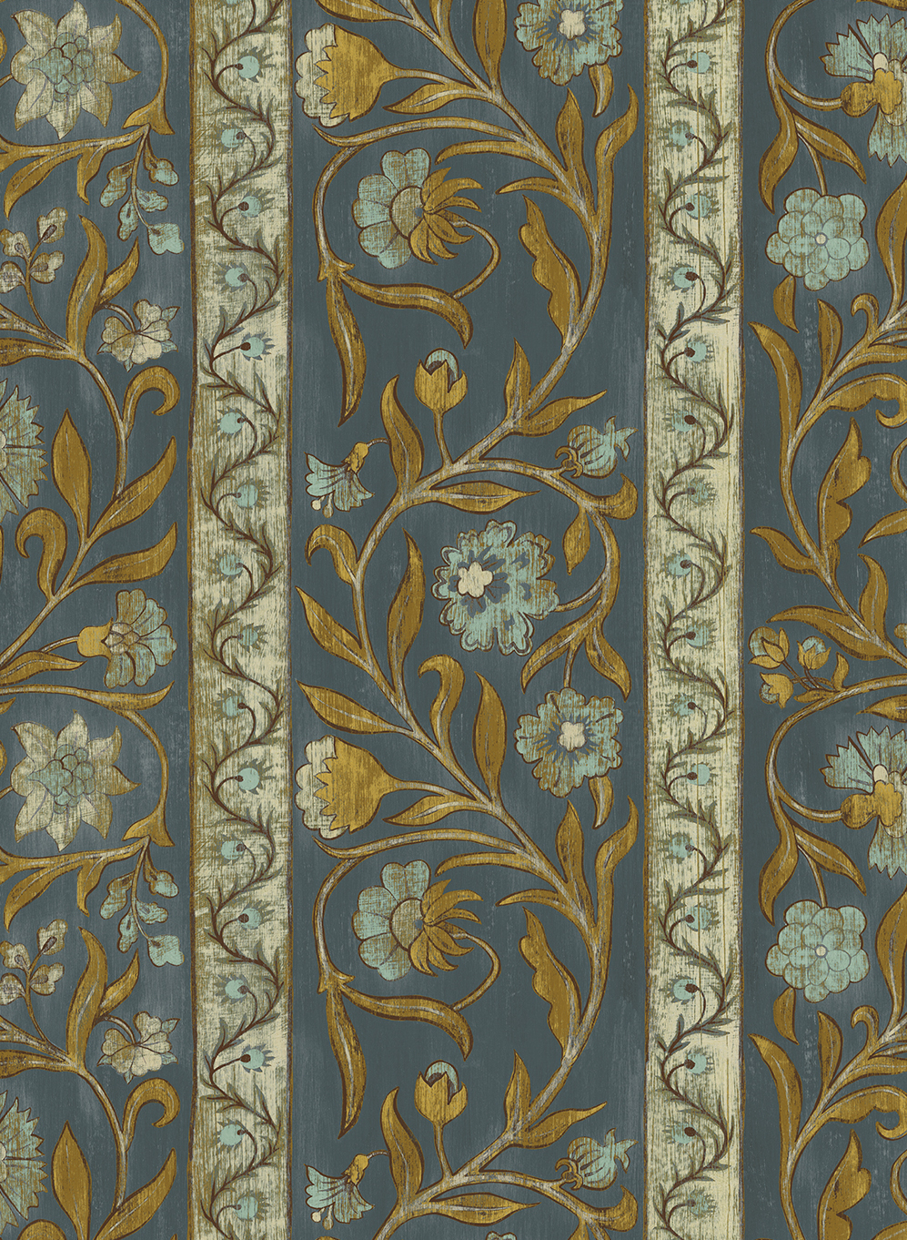 Papier peint Potter Stripe - Blue and Olive