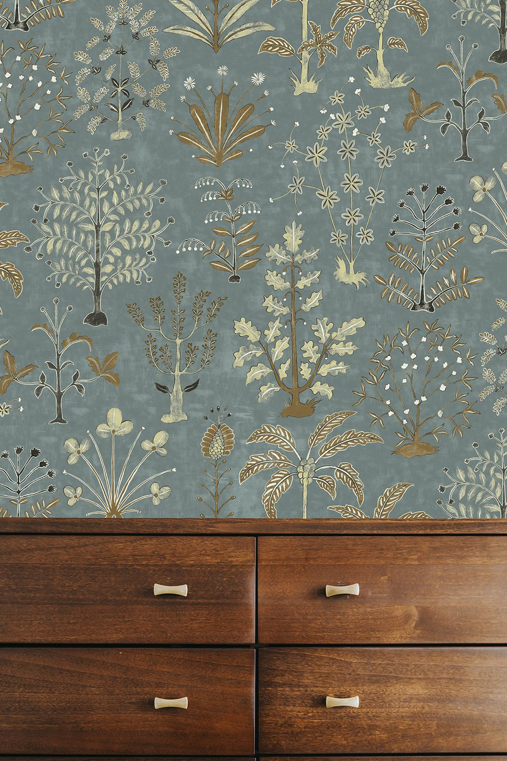 Tapete Cynthia - Mid Blue and Olive