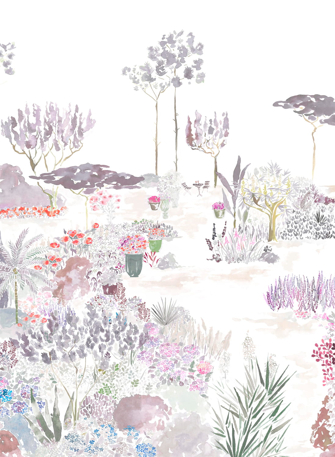 Wandbild Jardin de France - Gris Rose Panel A