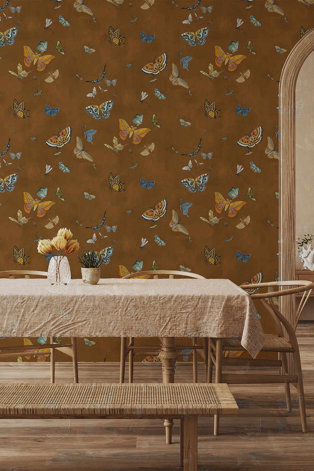 Papier peint Butterflies - Brown