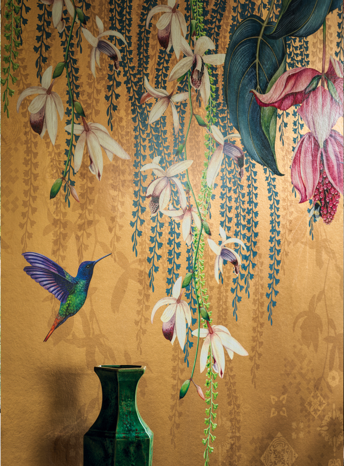 Tapete Trailing Orchid - Metallic Gold