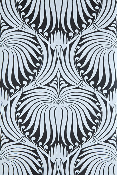 Tapete Lotus - Pitch Black/ Parma Gray