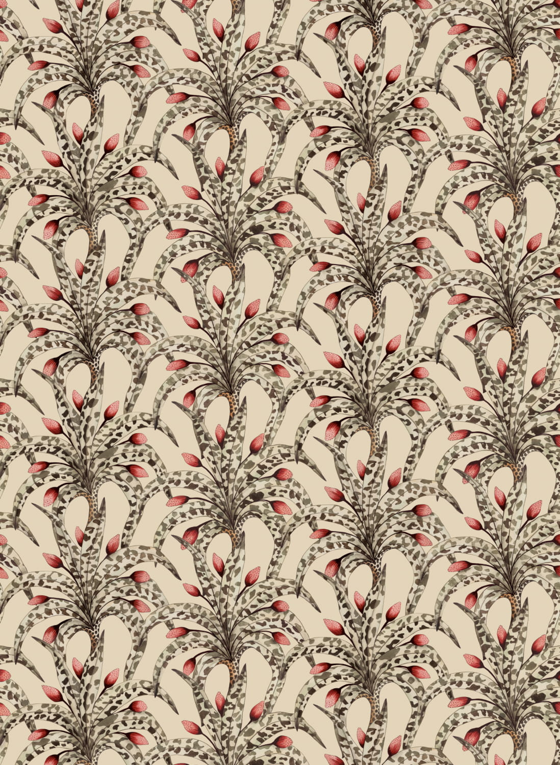 Tapete Afrika Damask - Sandstone & Ruby
