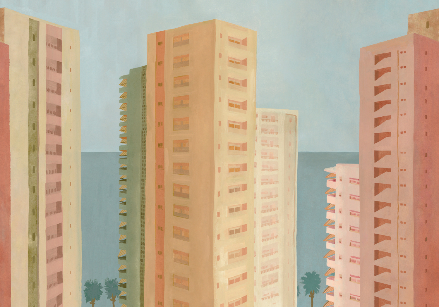 Wandbild Benidorm - Yellow