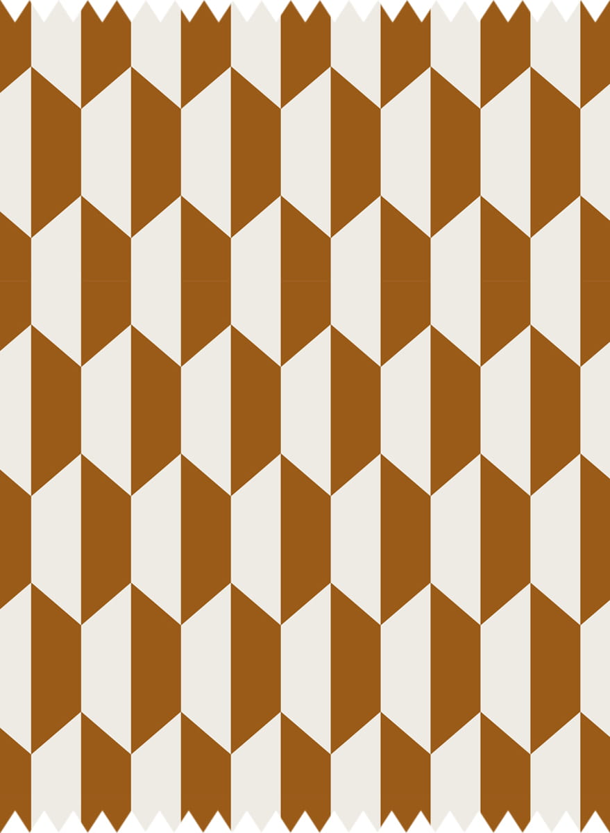 Stoff Tile Jacquard - Dark Ginger & Cream