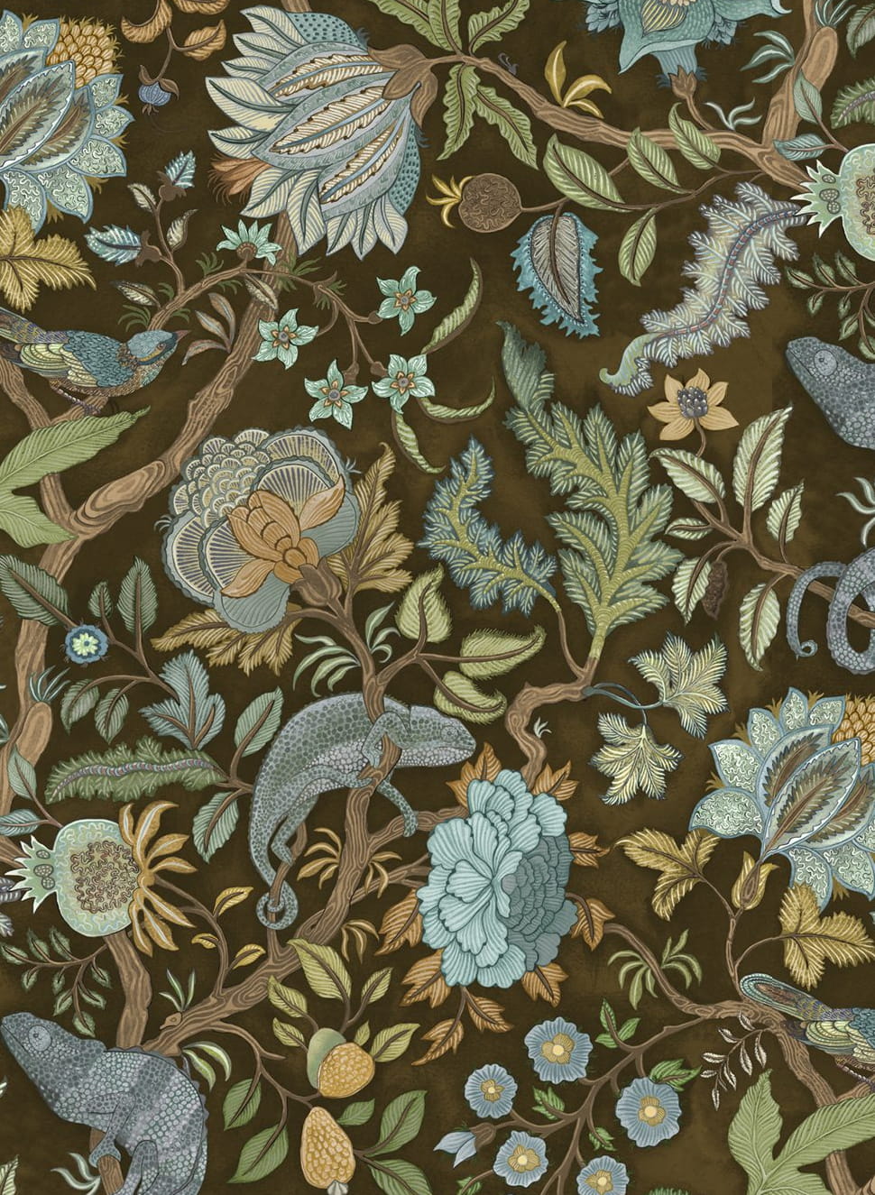 Tapete Chameleon Trail - Dark Brown and Blue