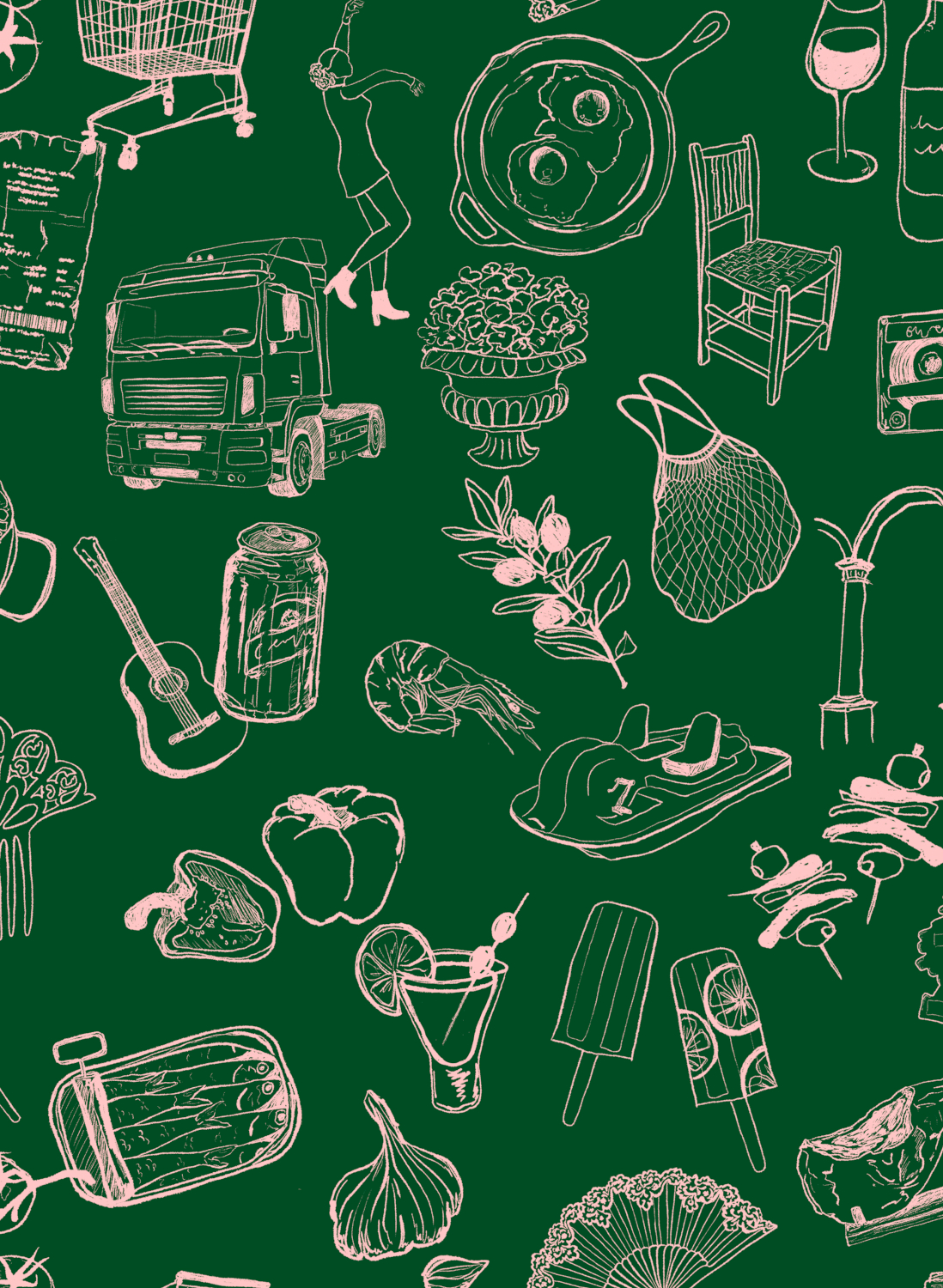 Tapete Souvenirs - green