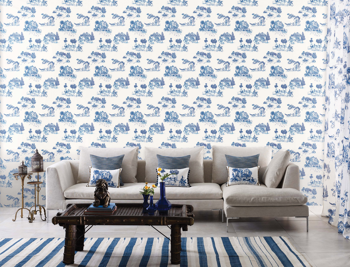 Tapete Zanskar - blue/ white