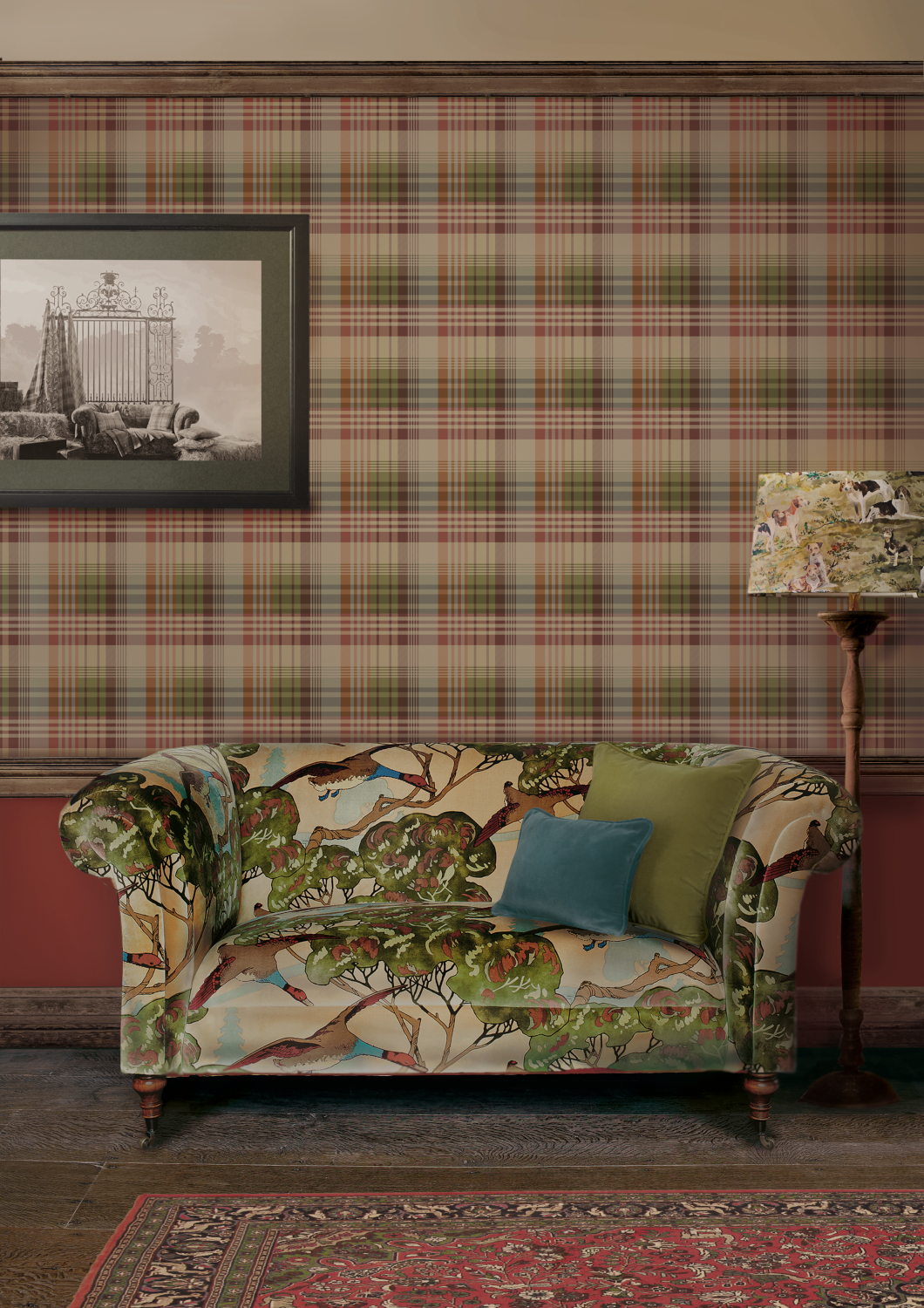 Tapete Mulberry Ancient Tartan - Red/ Plum