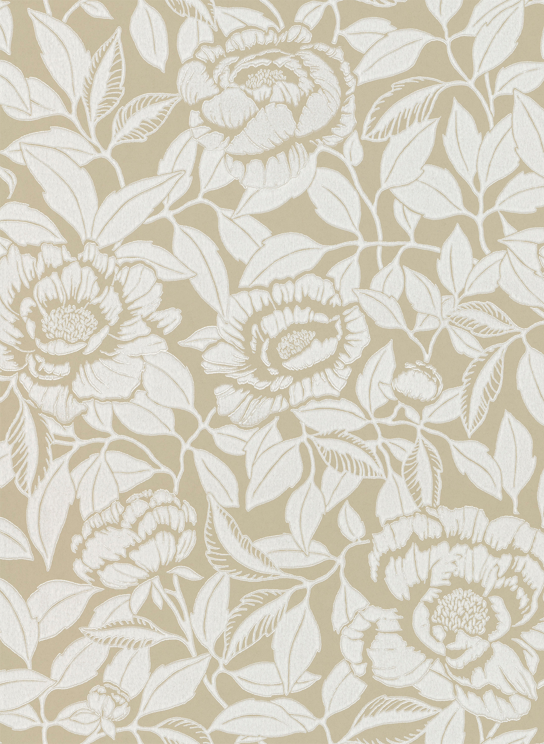 Tapete My Peony Garden - Chalk White